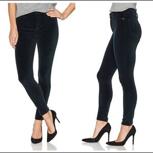 Hudson Jeans Agave Velvet Barbara High Waist Super Skinny Jeans Size 24‎